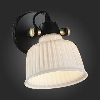 SL714.401.01 Бра Черный с золотом/Белый E14 1*40W ALETANTE-foto3