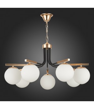 SLE106803-07 Люстра подвесная Французское золото, Черный/Белый E14 7*40W SONCO-foto6