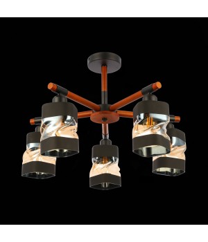 SLE114402-05 Люстра потолочная Черный, Темное дерево/Черный, Прозрачный, Янтарный E27 5*60W ABIRITTO-foto5