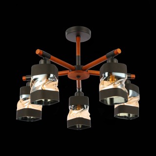 SLE114402-05 Люстра потолочная Черный, Темное дерево/Черный, Прозрачный, Янтарный E27 5*60W ABIRITTO-foto5