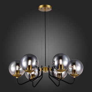 SLE1097-303-06 Люстра подвесная Матовое золото/Дымчатый E27 6*60W SCORZE-foto5