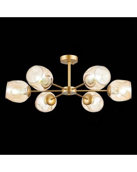 SLE155412-06 Люстра потолочная Золотистый/Янтарный E27 6*60W PALLO-foto4