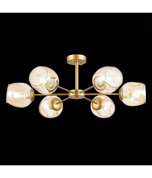 SLE155412-06 Люстра потолочная Золотистый/Янтарный E27 6*60W PALLO-foto4