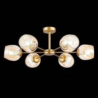 SLE155412-06 Люстра потолочная Золотистый/Янтарный E27 6*60W PALLO-foto4