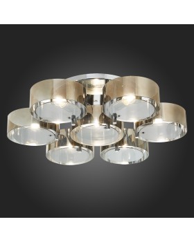 SL483.702.07 Светильник потолочный Хром/Дымчатый E27 7*40W FORESTA-foto4