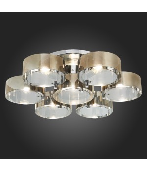 SL483.702.07 Светильник потолочный Хром/Дымчатый E27 7*40W FORESTA-foto4