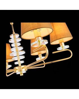 SL1139.203.06 Люстра подвесная Французское золото/Бежевый E14 6*40W ESCALLA-foto6