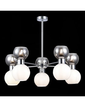 SLE1138-102-10 Люстра потолочная Хром/Белый, Дымчатый E27 10*60W THONET-foto3