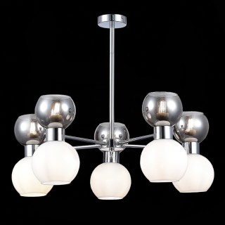 SLE1138-102-10 Люстра потолочная Хром/Белый, Дымчатый E27 10*60W THONET-foto3