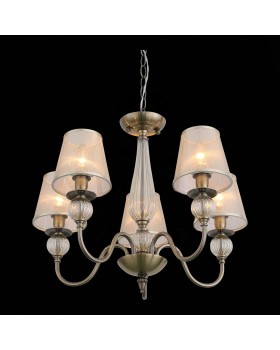 SL185.303.05 Люстра подвесная, потолочная Бронза, Прозрачный/Бежевый, Бронза E14 5*40W GRAZIA-foto8