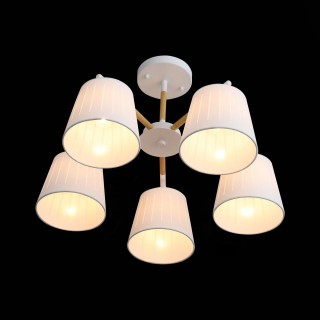 SL375.502.05 Люстра потолочная Белый, Светлое дерево/Белый E27 5*40W PASSETO-foto4