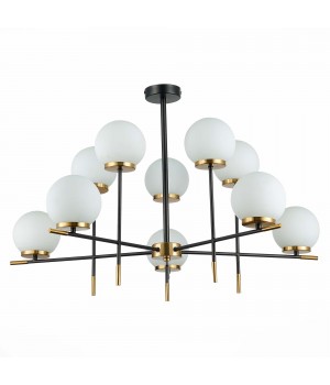 SL1203.402.10 Люстра потолочная ST-Luce Черный, Латунь/Белый E27 10*60W LIMANO-foto2