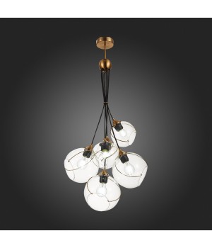 SLE103103-06 Светильник подвесной Золотистый/Прозрачный E27 6*60W SATTURO-foto3