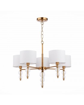 SLE105713-05 Люстра подвесная Латунь, Прозрачный/Белый E14 5*40W RAMER-foto2