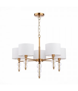 SLE105713-05 Люстра подвесная Латунь, Прозрачный/Белый E14 5*40W RAMER-foto2