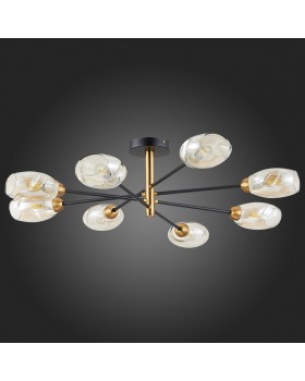 SLE155502-08 Люстра потолочная Черный, Латунь/Янтарный E14 8*40W GLOA-foto8