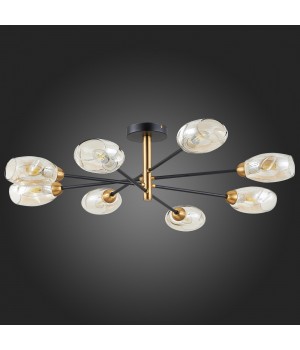 SLE155502-08 Люстра потолочная Черный, Латунь/Янтарный E14 8*40W GLOA-foto8