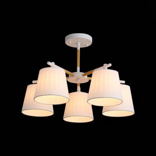 SL375.502.05 Люстра потолочная Белый, Светлое дерево/Белый E27 5*40W PASSETO-foto3