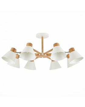 SLE103702-08 Люстра потолочная Светлое дерево, Белый/Белый E27 8*60W BUVE-foto2