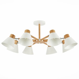 SLE103702-08 Люстра потолочная Светлое дерево, Белый/Белый E27 8*60W BUVE-foto2