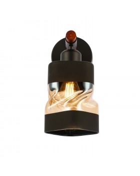 SLE114401-01 Светильник настенный Черный, Темное дерево/Черный, Прозрачный, Янтарный E27 1*60W ABIRITTO-foto10