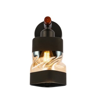 SLE114401-01 Светильник настенный Черный, Темное дерево/Черный, Прозрачный, Янтарный E27 1*60W ABIRITTO-foto10