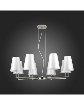 SLE105903-08 Светильник подвесной Никель/Белый E14 8*40W BELLINO-foto8