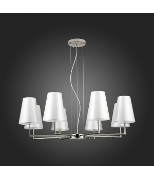 SLE105903-08 Светильник подвесной Никель/Белый E14 8*40W BELLINO-foto8