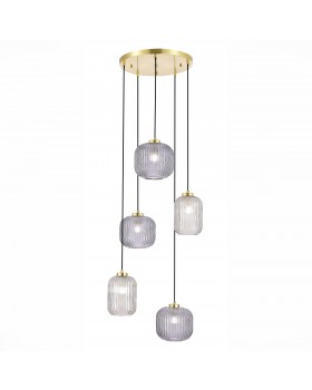 SL1154.303.05 Светильник подвесной ST-Luce Латунь/Дымчатый E27 5*60W GRAN-foto4