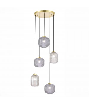 SL1154.303.05 Светильник подвесной ST-Luce Латунь/Дымчатый E27 5*60W GRAN-foto4