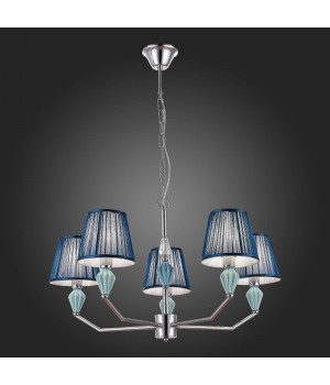 SLE1116-103-05 Люстра подвесная Хром/Голубой E14 5*40W BALNEA-foto5