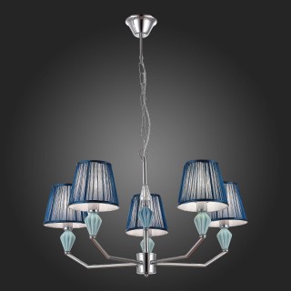 SLE1116-103-05 Люстра подвесная Хром/Голубой E14 5*40W BALNEA-foto5