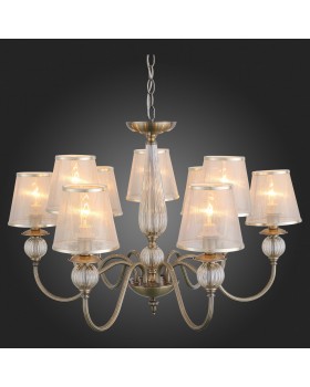 SL185.303.09 Люстра подвесная, потолочная Бронза, Прозрачный/Бежевый, Бронза E14 9*40W GRAZIA-foto3