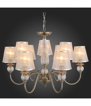 SL185.303.09 Люстра подвесная, потолочная Бронза, Прозрачный/Бежевый, Бронза E14 9*40W GRAZIA-foto3