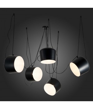 SLE120643-05 Светильник подвесной Черный/Черный E27 5*40W TRIESTE-foto5