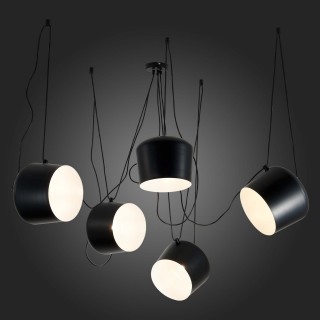 SLE120643-05 Светильник подвесной Черный/Черный E27 5*40W TRIESTE-foto5