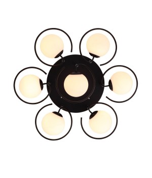 SL418.402.07 Люстра потолочная Черный/Белый E27 7*60W GALIO-foto3