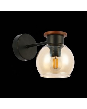 SLE108101-01 Светильник настенный Черный, Темное дерево/Прозрачный, Янтарный E27 1*60W RASCO-foto8