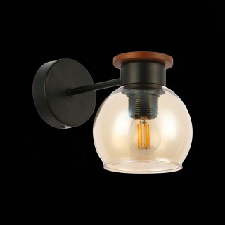 SLE108101-01 Светильник настенный Черный, Темное дерево/Прозрачный, Янтарный E27 1*60W RASCO-foto8