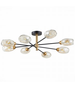 SLE155502-08 Люстра потолочная Черный, Латунь/Янтарный E14 8*40W GLOA-foto2