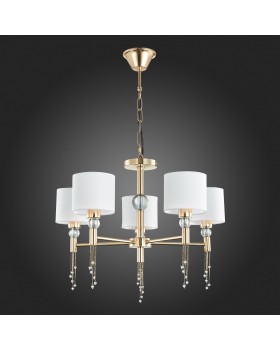 SLE105153-05 Светильник подвесной Золотистый/Белый E27 5*60W PRIMMA-foto8