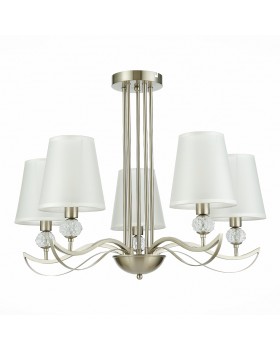 SLE111203-05 Люстра подвесная Никель, прозрачный/Белый E14 5*40W BERGAMO-foto2