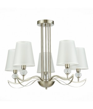 SLE111203-05 Люстра подвесная Никель, прозрачный/Белый E14 5*40W BERGAMO-foto2