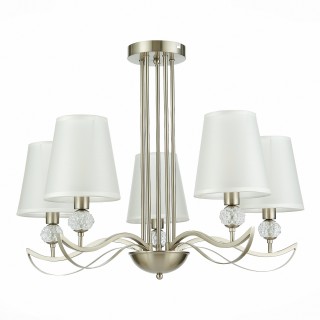 SLE111203-05 Люстра подвесная Никель, прозрачный/Белый E14 5*40W BERGAMO-foto2