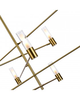 SL1239.303.10 Люстра потолочная ST-Luce Латунь/Белый, Прозрачный G9 10*5W 4000K VITRA-foto3