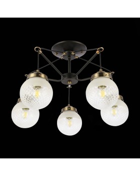 SLE110302-05 Светильник подвесной Черный, Бронза/Прозрачный, Белый E27 5*60W STRICCE-foto5