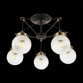 SLE110302-05 Светильник подвесной Черный, Бронза/Прозрачный, Белый E27 5*60W STRICCE-foto5