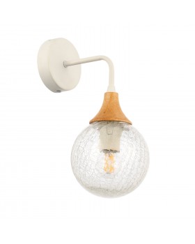 SLE109501-01 Светильник настенный Белый, Светлое дерево/Прозрачный E14 1*60W LIONE-foto2