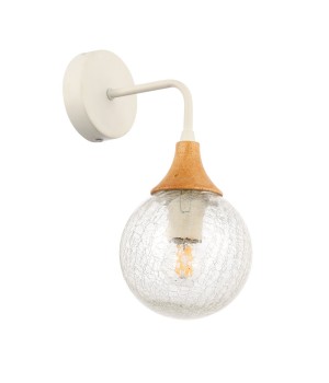 SLE109501-01 Светильник настенный Белый, Светлое дерево/Прозрачный E14 1*60W LIONE-foto2