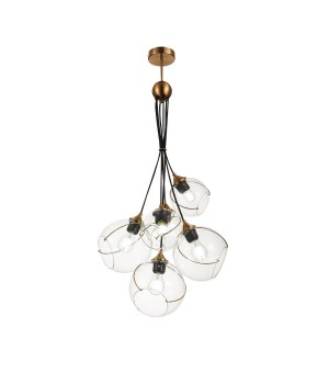 SLE103103-06 Светильник подвесной Золотистый/Прозрачный E27 6*60W SATTURO-foto11